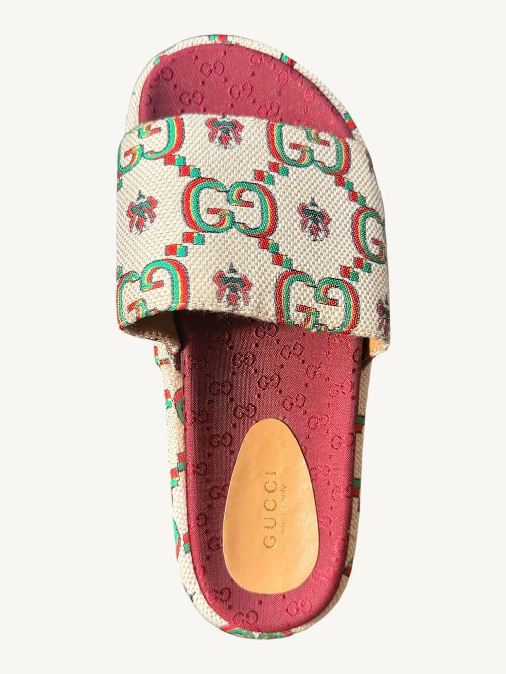 Gucci GG Multicolor Angelina Platform Slide Sandals — Size 36 — New in Box
